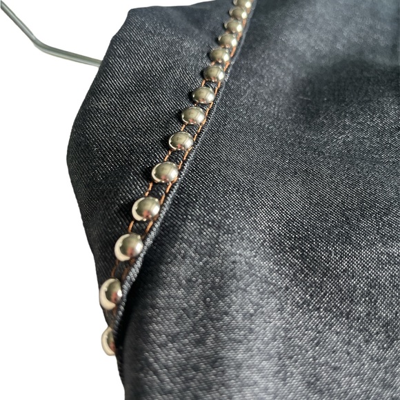 Vertigo Paris Dark Wash Silver Studded Denim Jacket Size Medium - Picture 7 of 9
